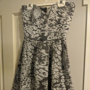 Silver Strapless Cocktail Dress